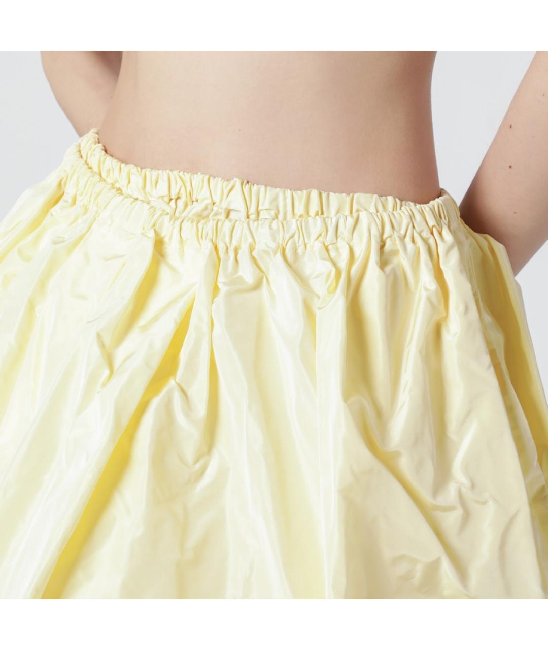 PRADA Желтая шелковая юбка мини, фото 7