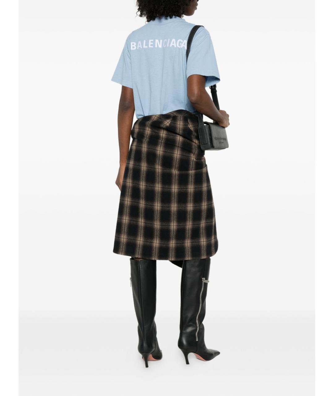 BALENCIAGA Голубая хлопковая футболка, фото 2