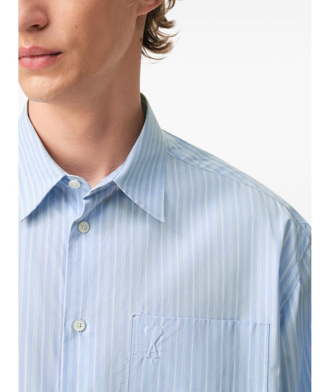 Ami Paris Голубая хлопковая рубашка, фото 3