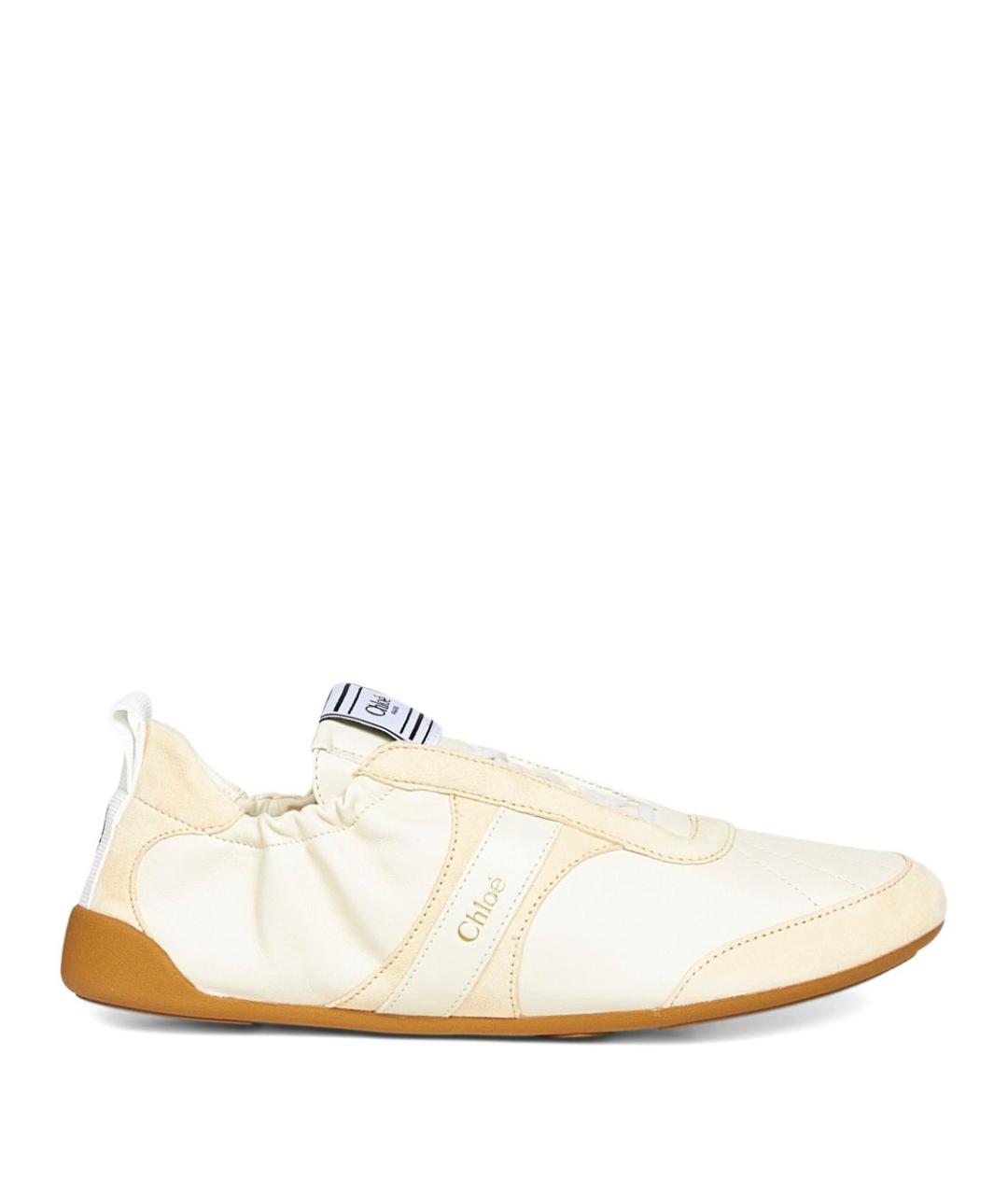 CHLOE Белые кожаные кроссовки, фото 1