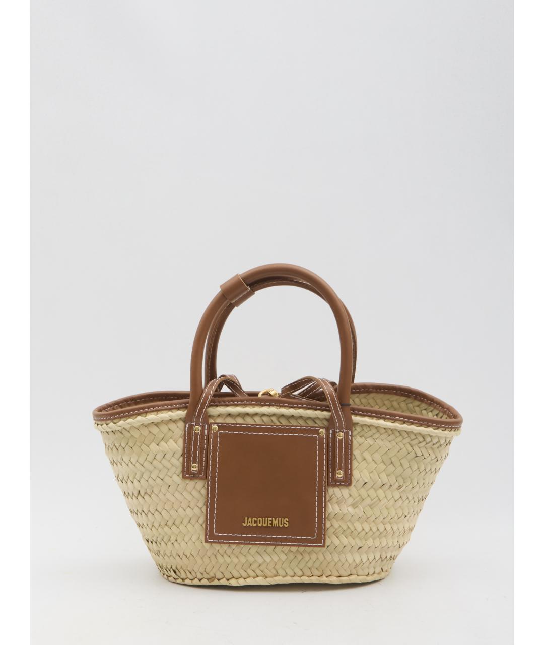 JACQUEMUS Бежевая пелетеная сумка тоут, фото 5