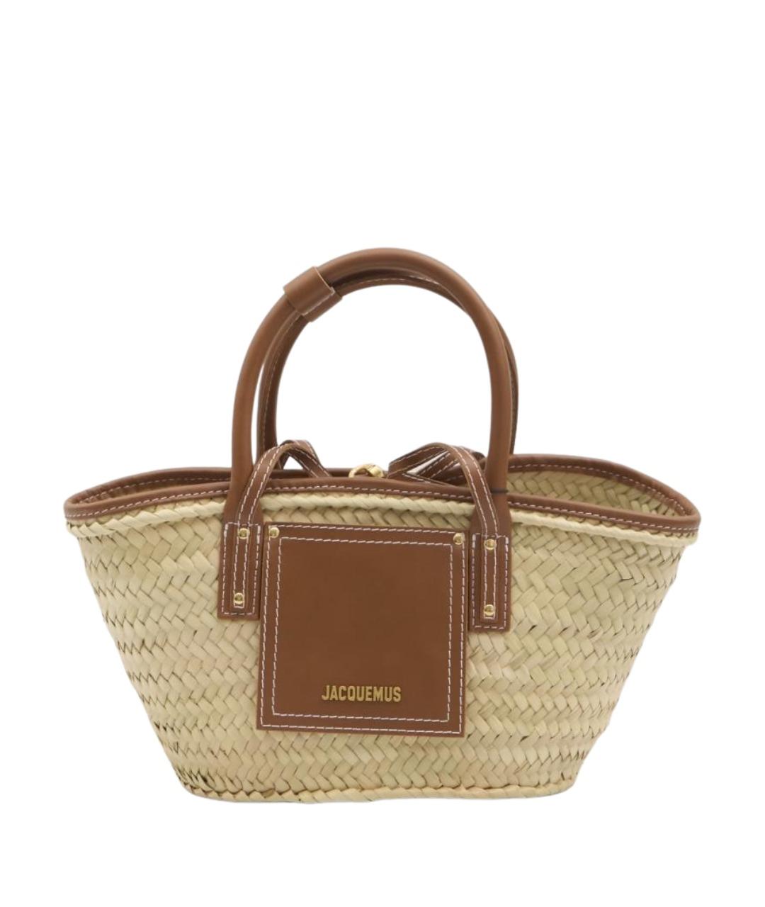 JACQUEMUS Бежевая пелетеная сумка тоут, фото 1