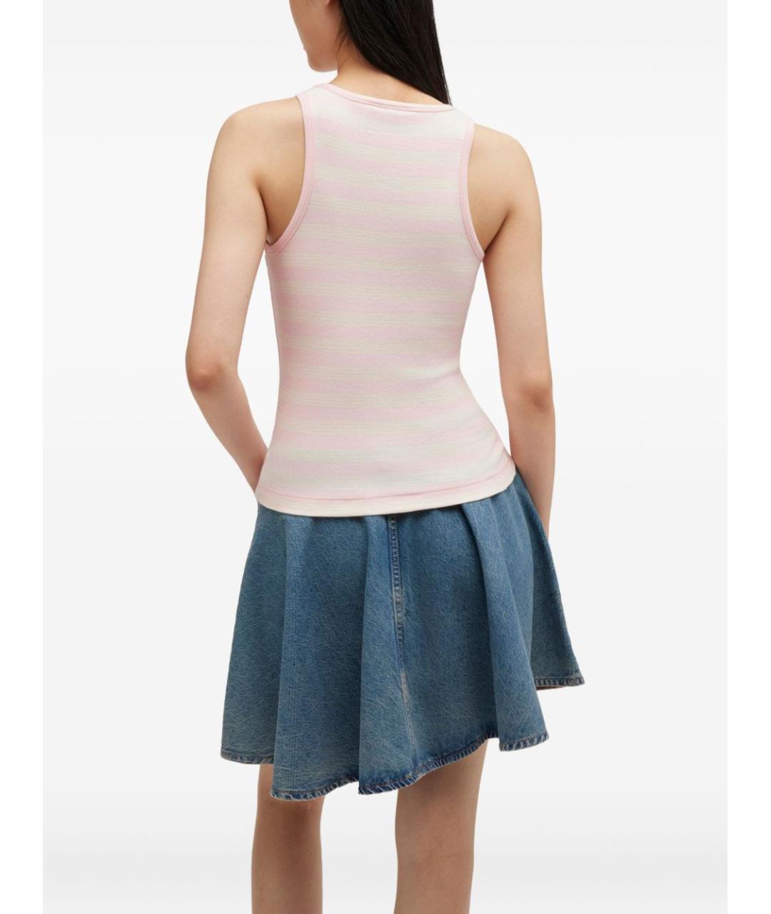 GANNI Розовая хлопковая майка, фото 3