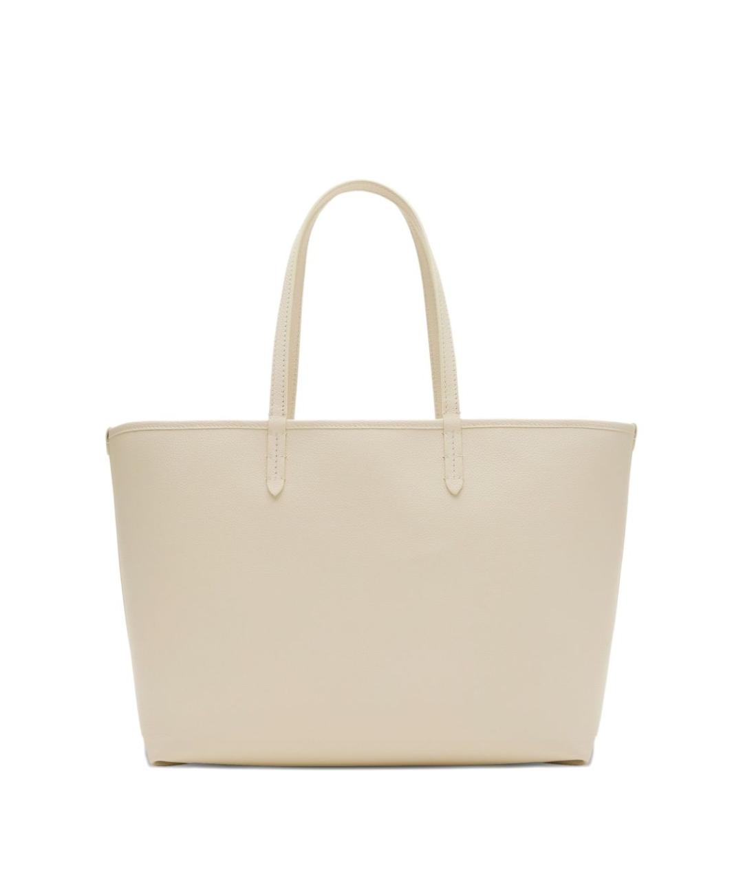 BURBERRY Белая кожаная сумка тоут, фото 4