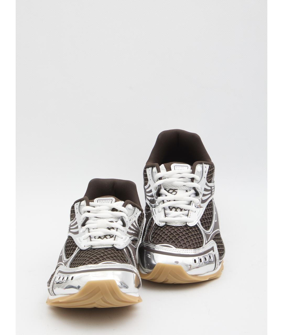 BOTTEGA VENETA Коричневые текстильные низкие кроссовки / кеды, фото 5