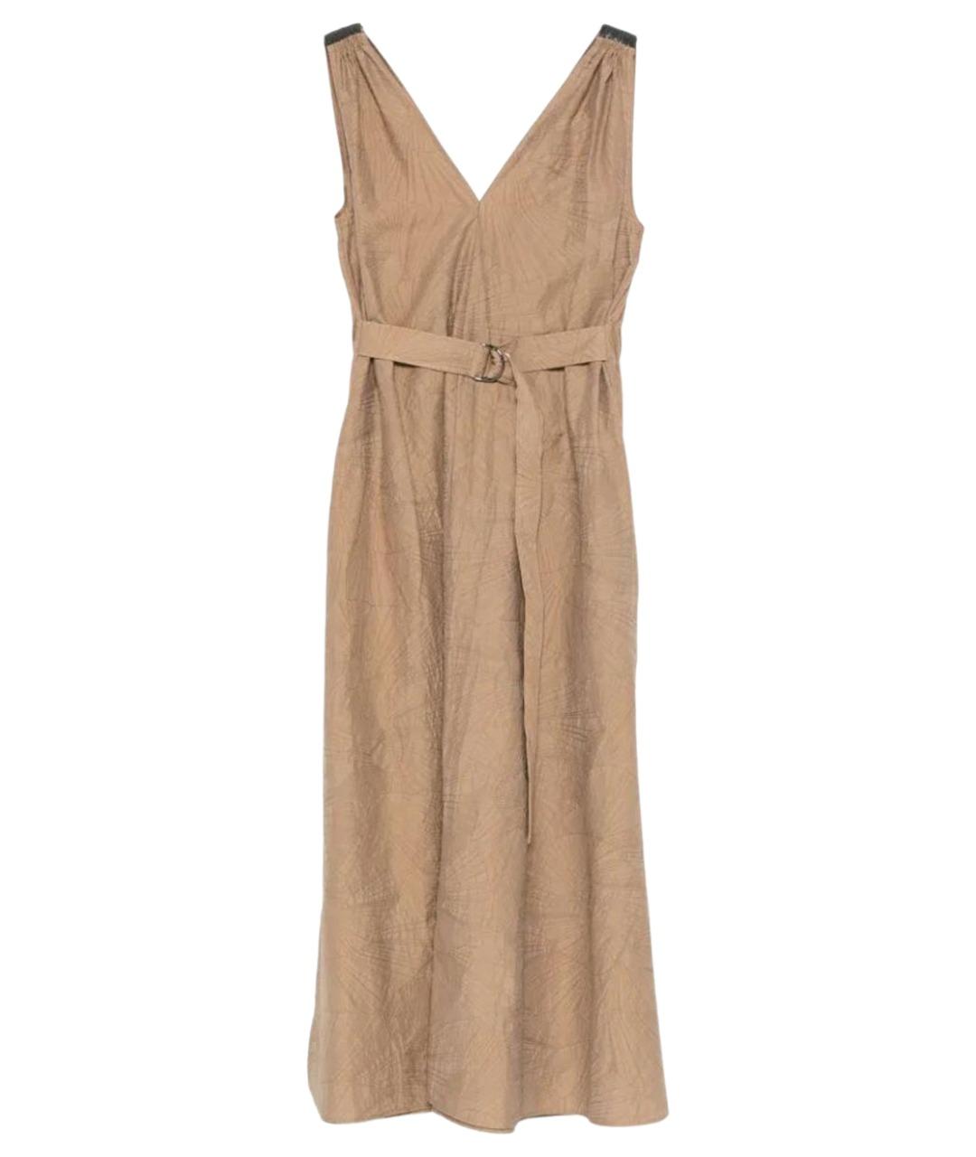 BRUNELLO CUCINELLI Бежевое хлопковое повседневное платье, фото 1