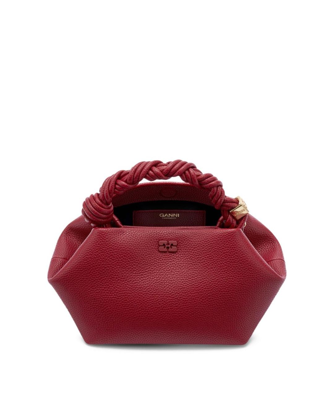 GANNI Красная сумка с короткими ручками из искусственной кожи, фото 4