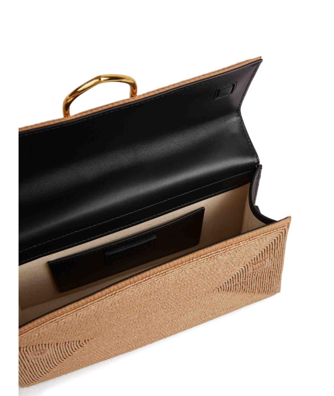 JACQUEMUS Бежевая пелетеная сумка с короткими ручками, фото 3