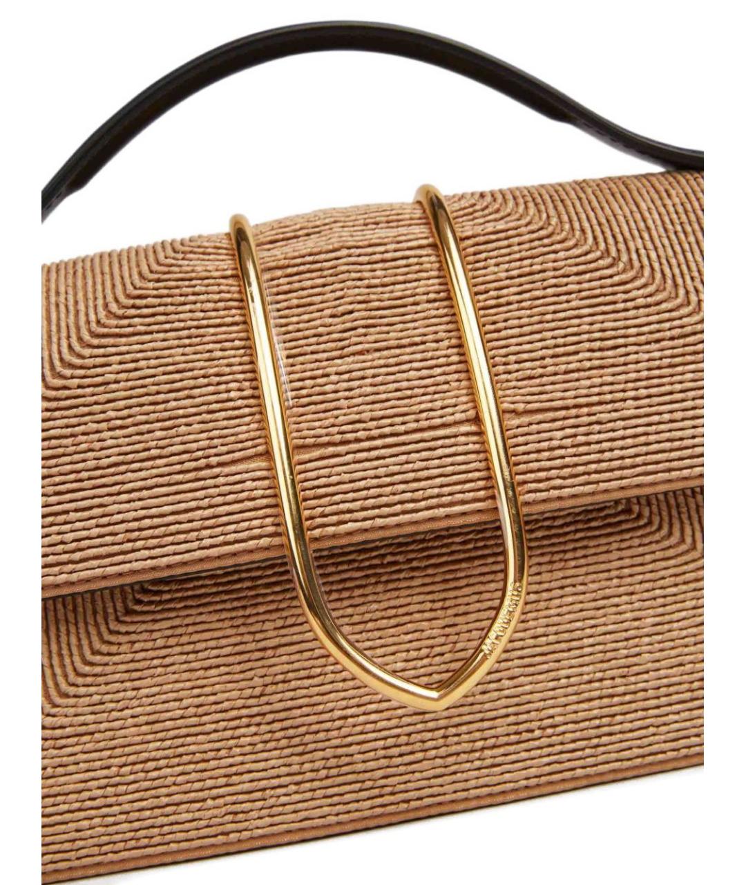 JACQUEMUS Бежевая пелетеная сумка с короткими ручками, фото 2