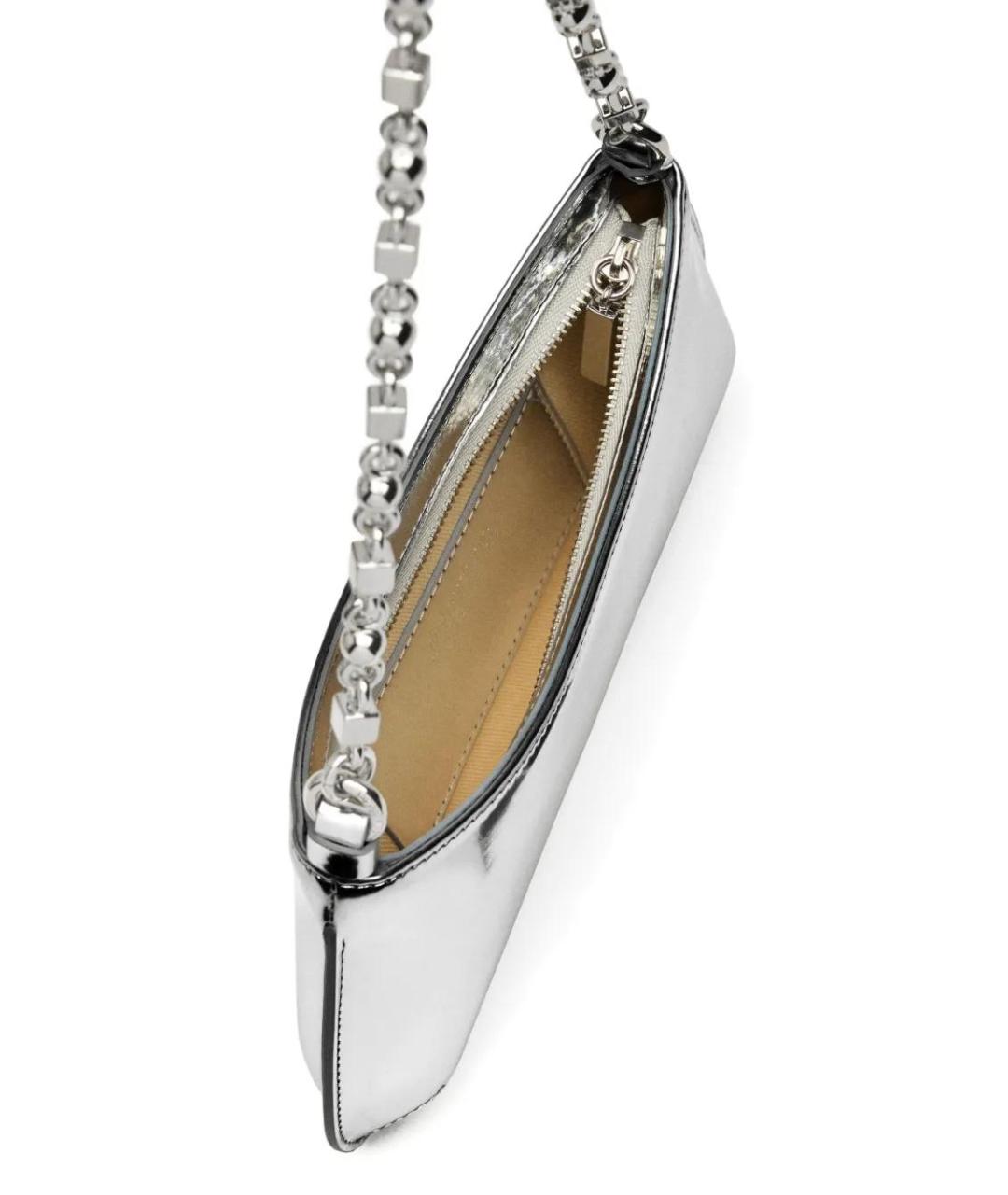 JACQUEMUS Серебряная сумка через плечо из искусственной кожи, фото 5