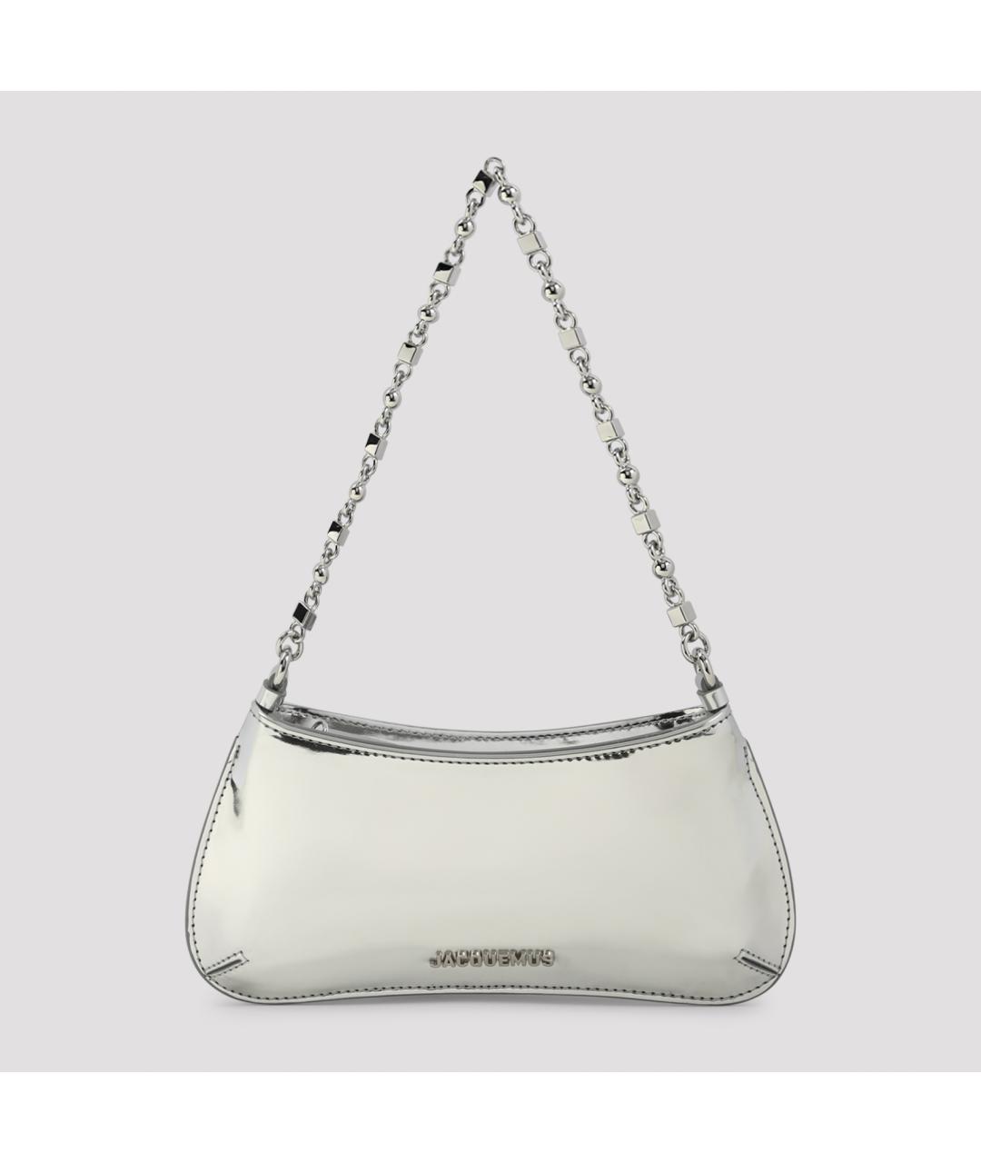 JACQUEMUS Серебряная сумка через плечо из искусственной кожи, фото 2