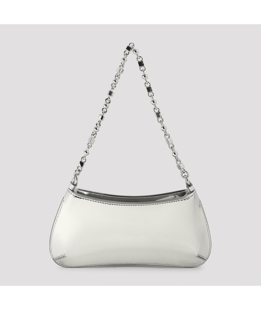 JACQUEMUS Серебряная сумка через плечо из искусственной кожи, фото 3