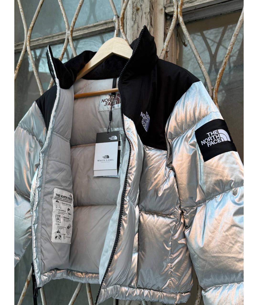 THE NORTH FACE Серебрянный полиэстеровый пуховик, фото 3