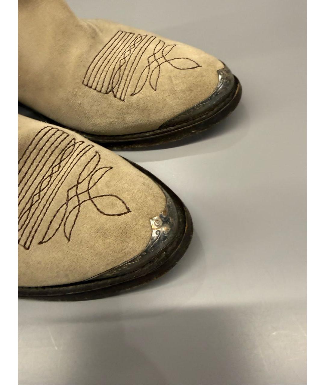 GOLDEN GOOSE DELUXE BRAND Бежевые замшевые ботильоны, фото 6