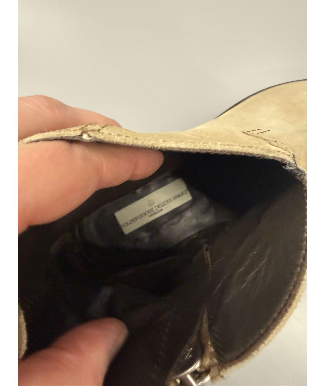 GOLDEN GOOSE DELUXE BRAND Бежевые замшевые ботильоны, фото 3