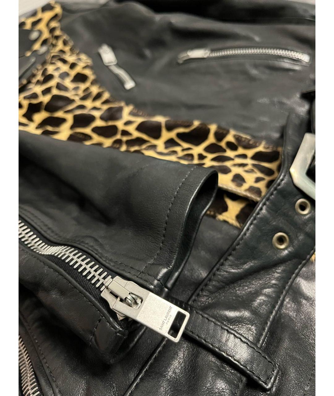 SAINT LAURENT Черная кожаная куртка, фото 8