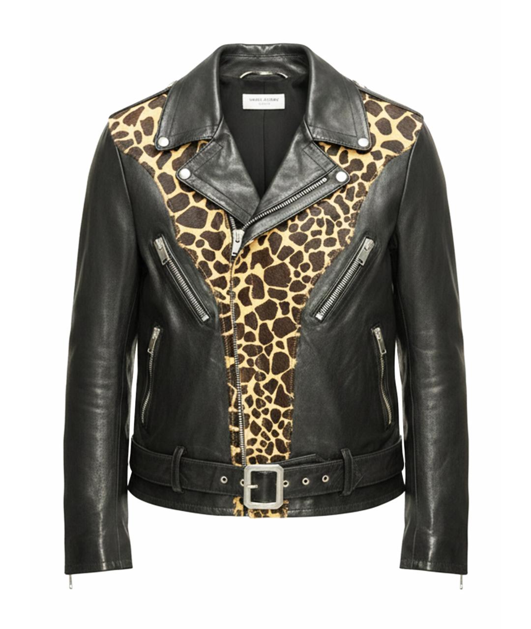 SAINT LAURENT Черная кожаная куртка, фото 1