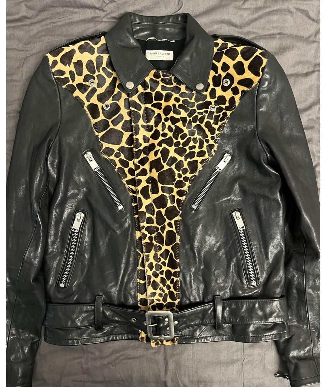 SAINT LAURENT Черная кожаная куртка, фото 5