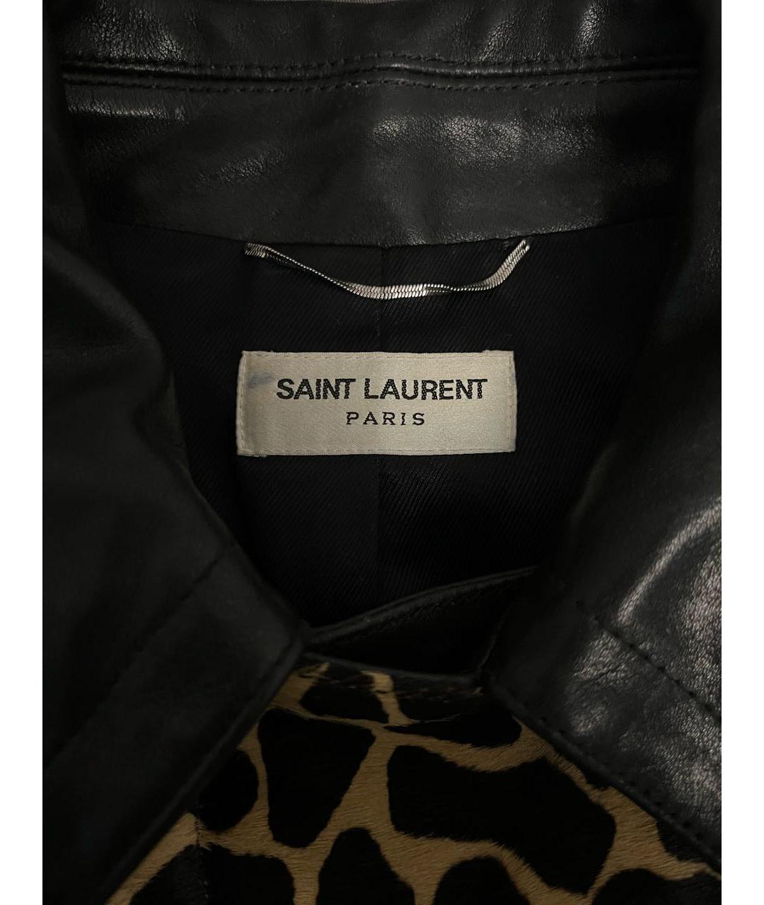 SAINT LAURENT Черная кожаная куртка, фото 3