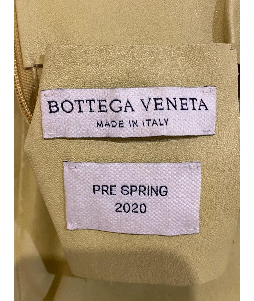 BOTTEGA VENETA Горчичная кожаная водолазка, фото 3