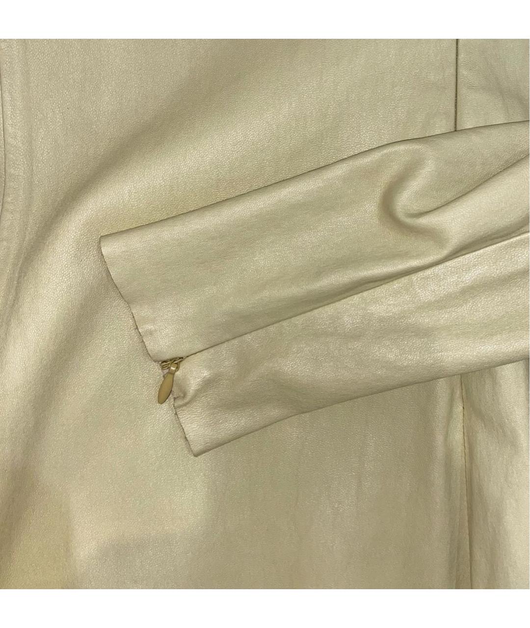 BOTTEGA VENETA Горчичная кожаная водолазка, фото 5