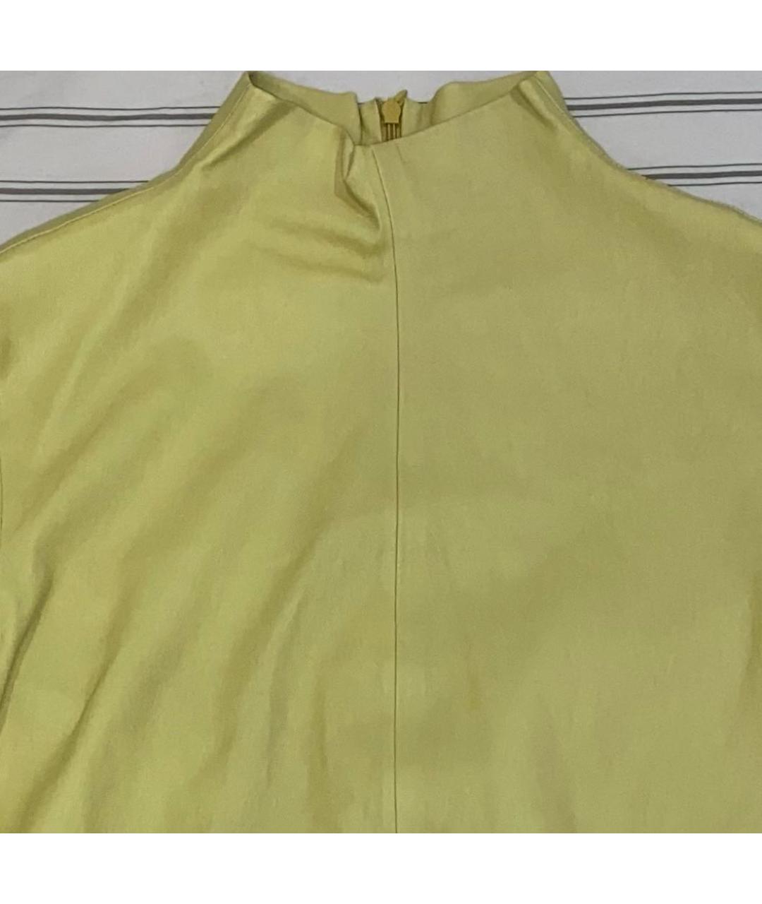 BOTTEGA VENETA Горчичная кожаная водолазка, фото 4