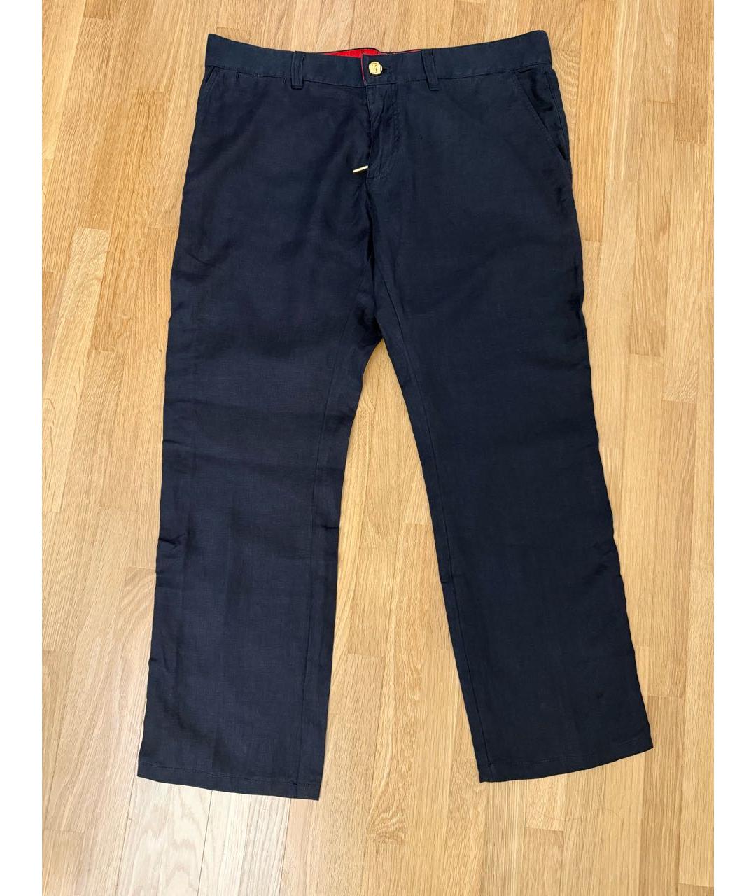 BILLIONAIRE Черные льняные повседневные брюки, фото 9