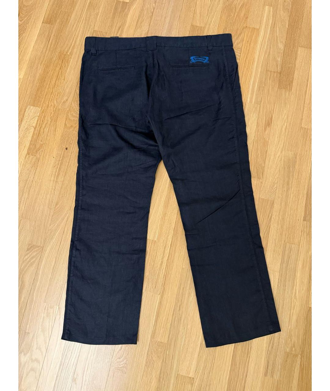 BILLIONAIRE Черные льняные повседневные брюки, фото 4