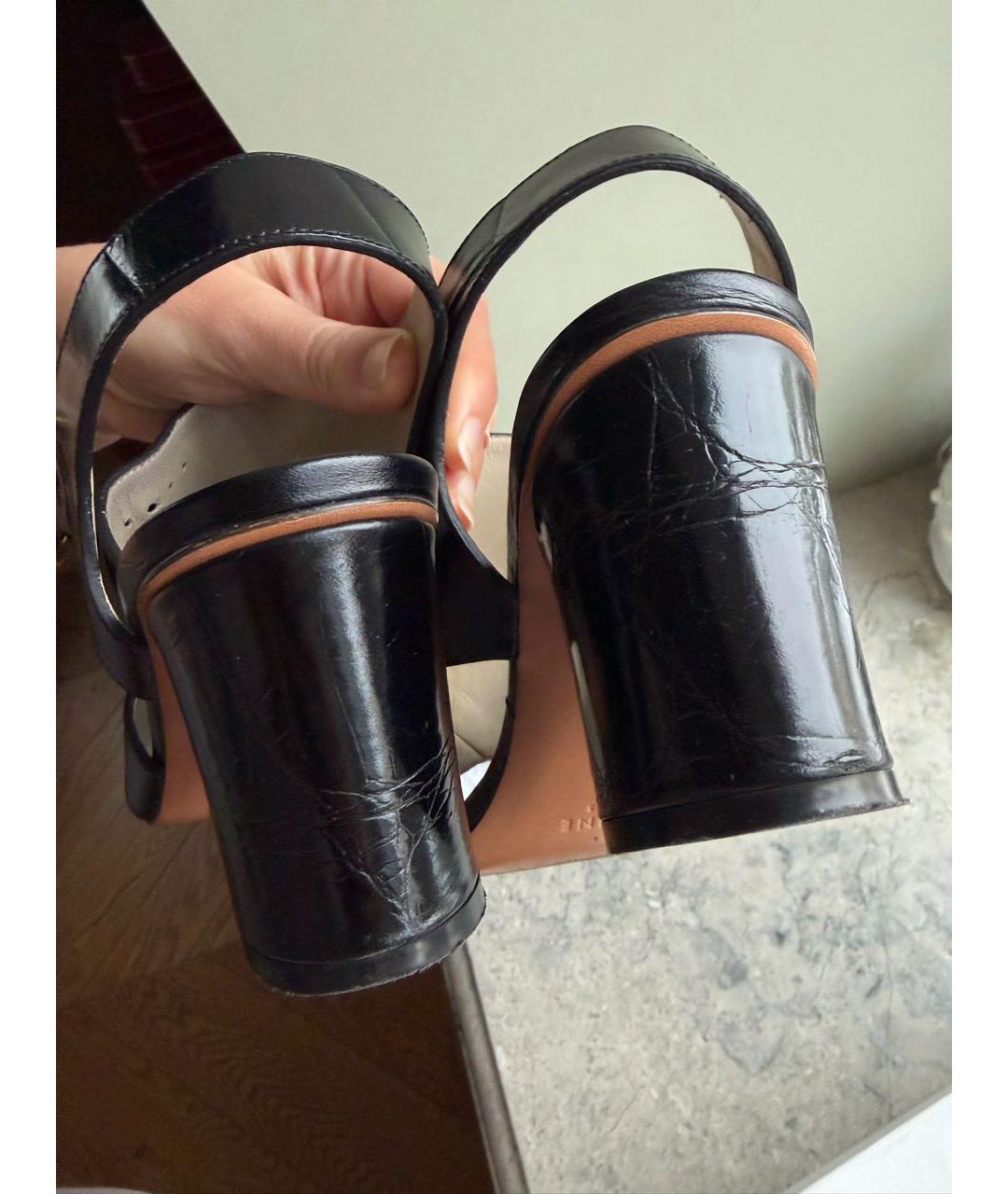 CELINE Черные кожаные босоножки, фото 4