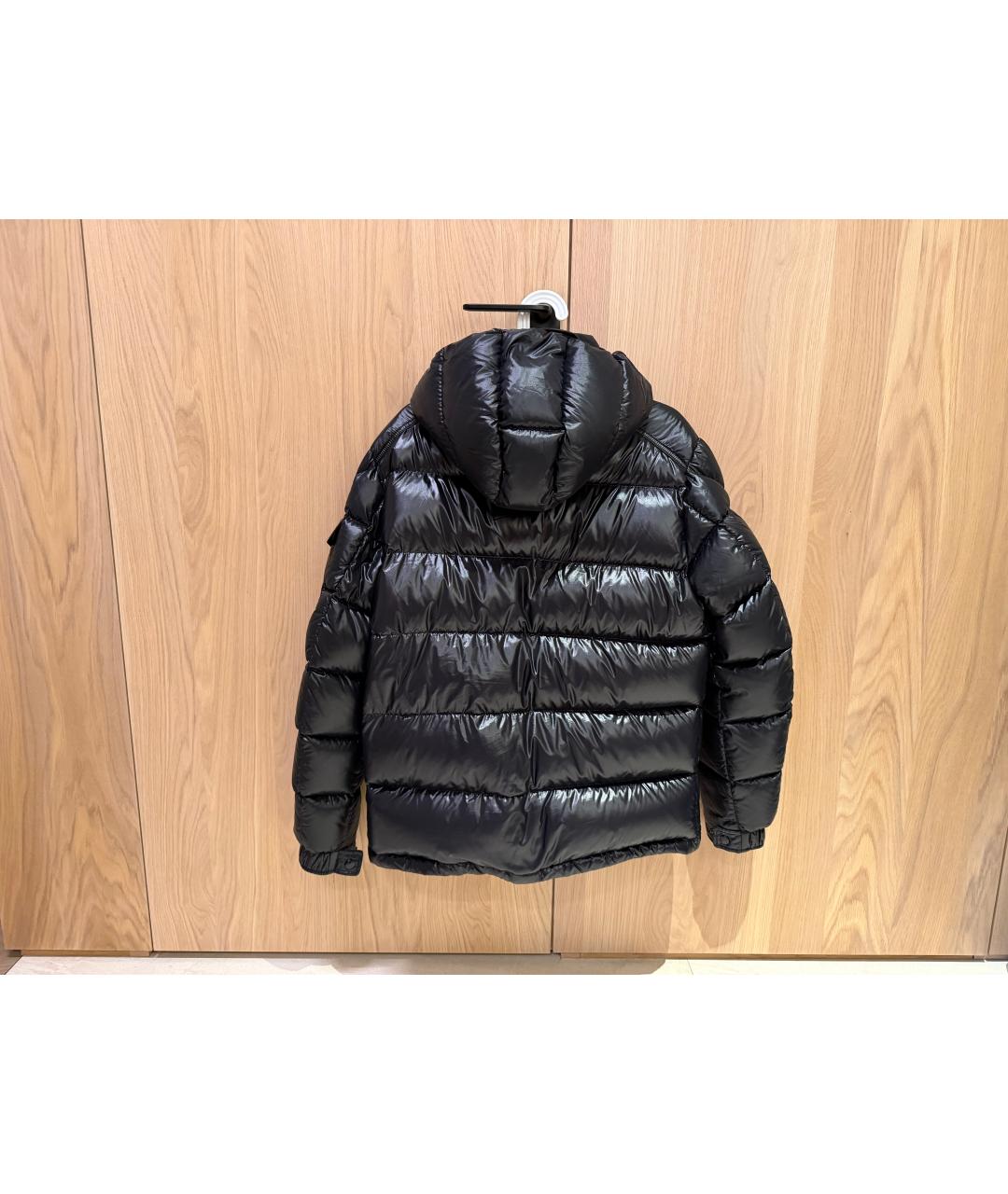 MONCLER Черный полиамидовый пуховик, фото 3