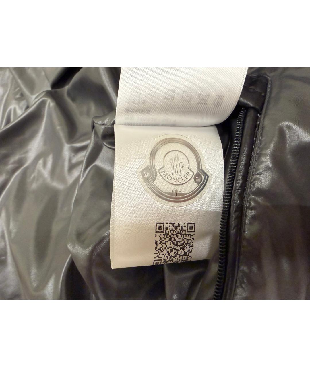 MONCLER Черный полиамидовый пуховик, фото 7