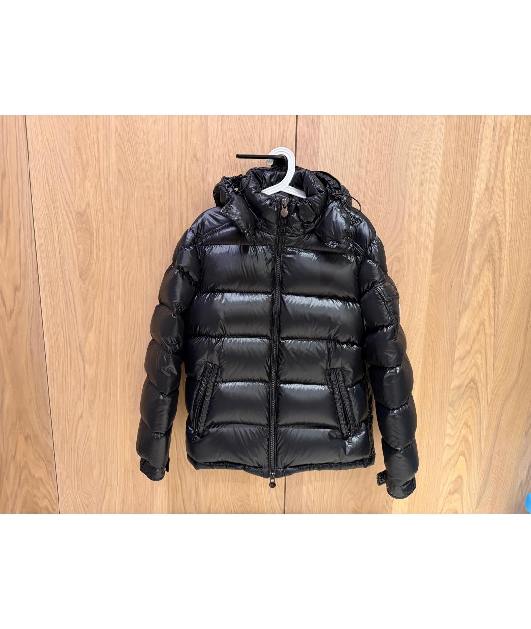 MONCLER Черный полиамидовый пуховик, фото 2
