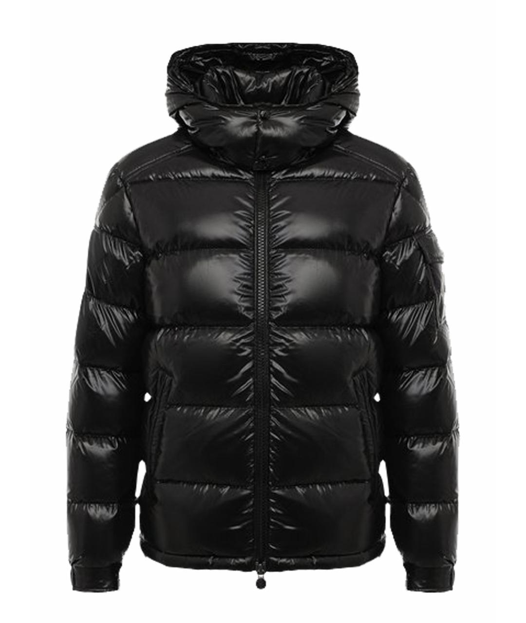 MONCLER Черный полиамидовый пуховик, фото 1