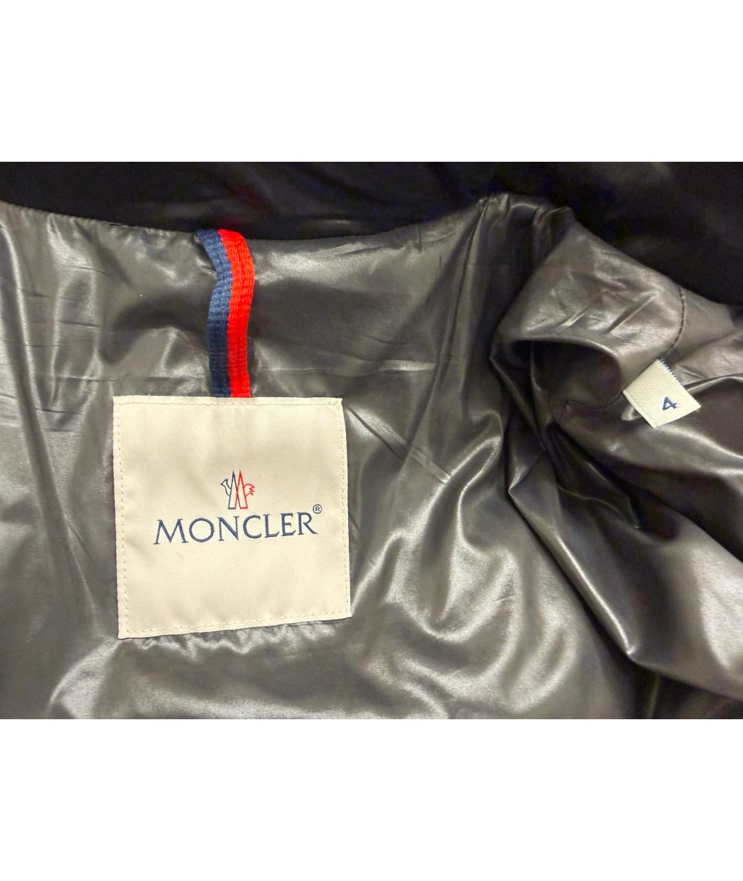 MONCLER Черный полиамидовый пуховик, фото 4