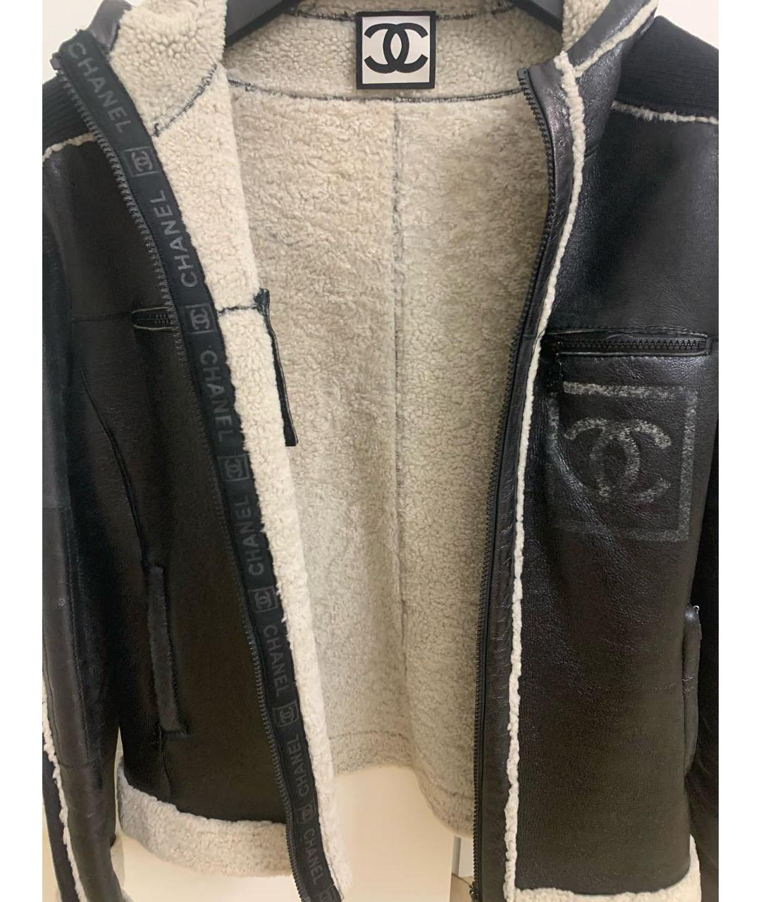 CHANEL Черная кожаная дубленка, фото 3