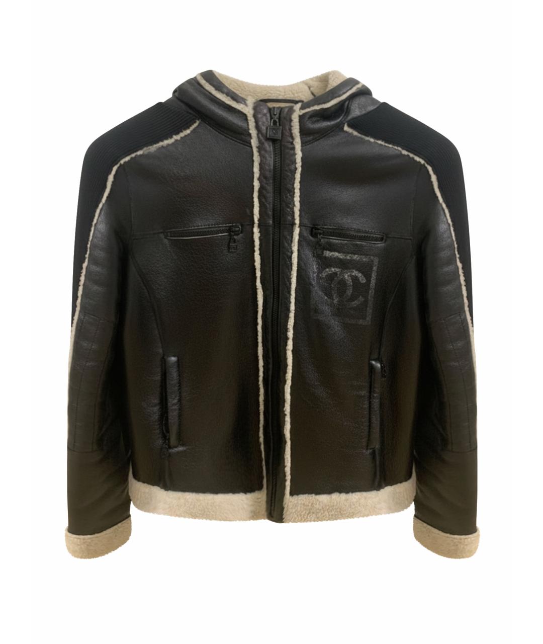 CHANEL Черная кожаная дубленка, фото 1