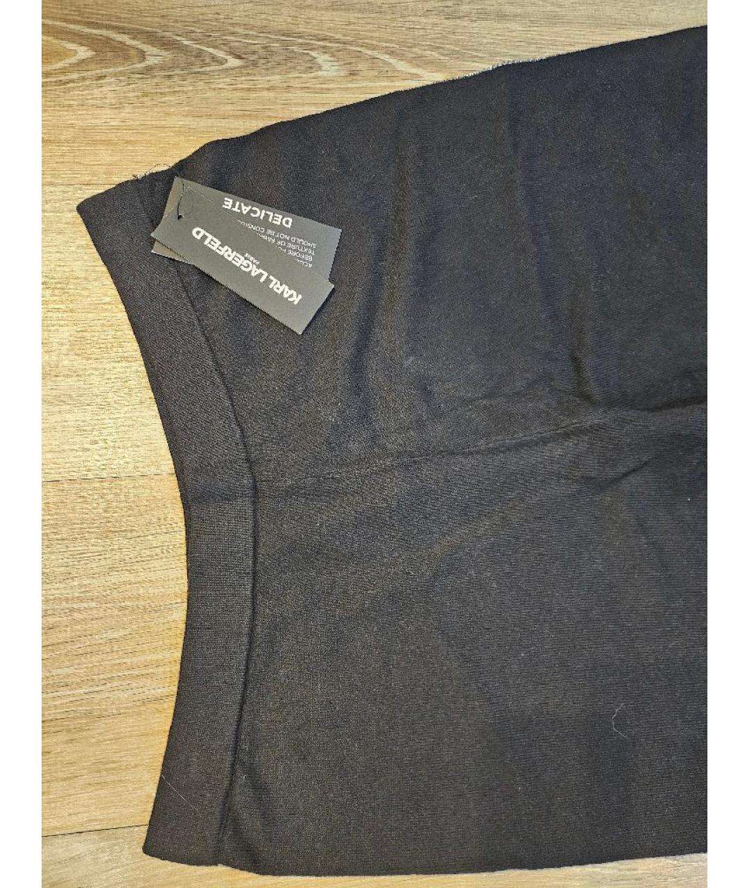 KARL LAGERFELD Черные хлопковые брюки широкие, фото 3