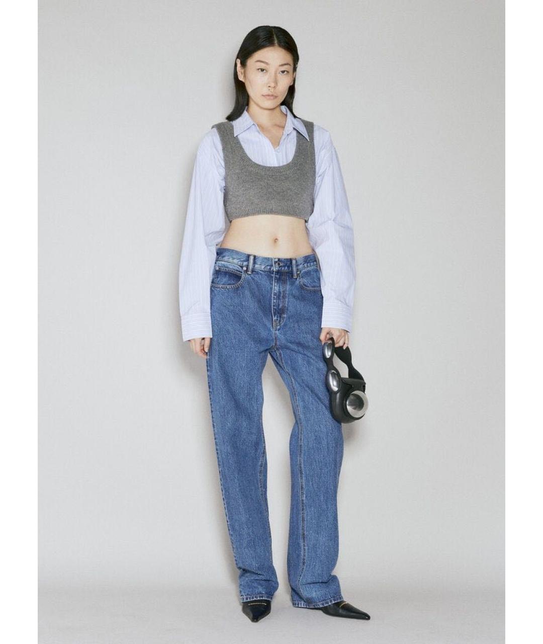 ALEXANDER WANG Синие хлопковые прямые джинсы, фото 9