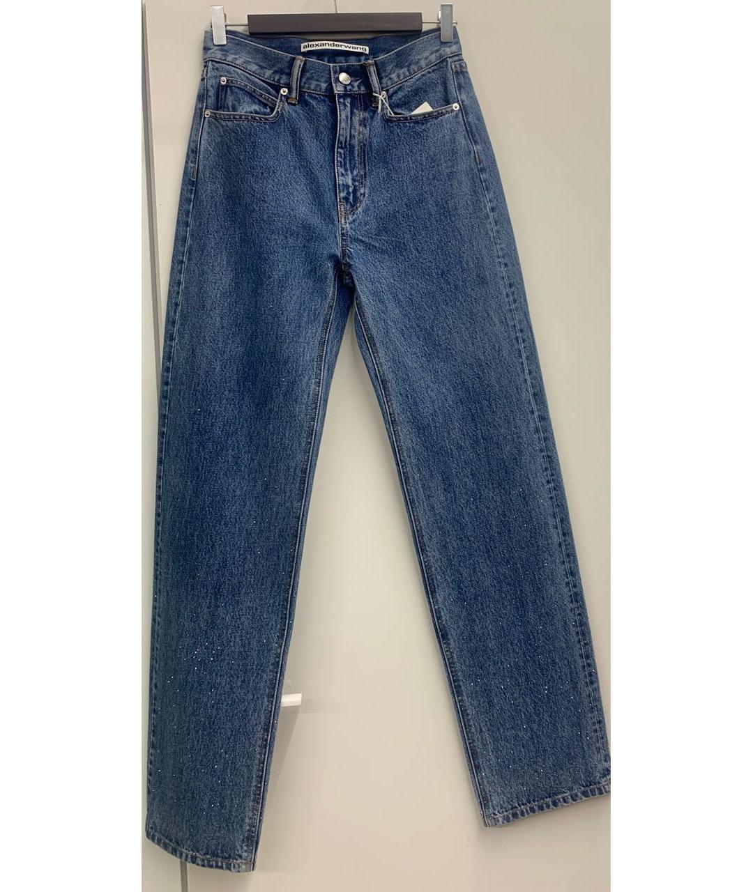 ALEXANDER WANG Синие хлопковые прямые джинсы, фото 4