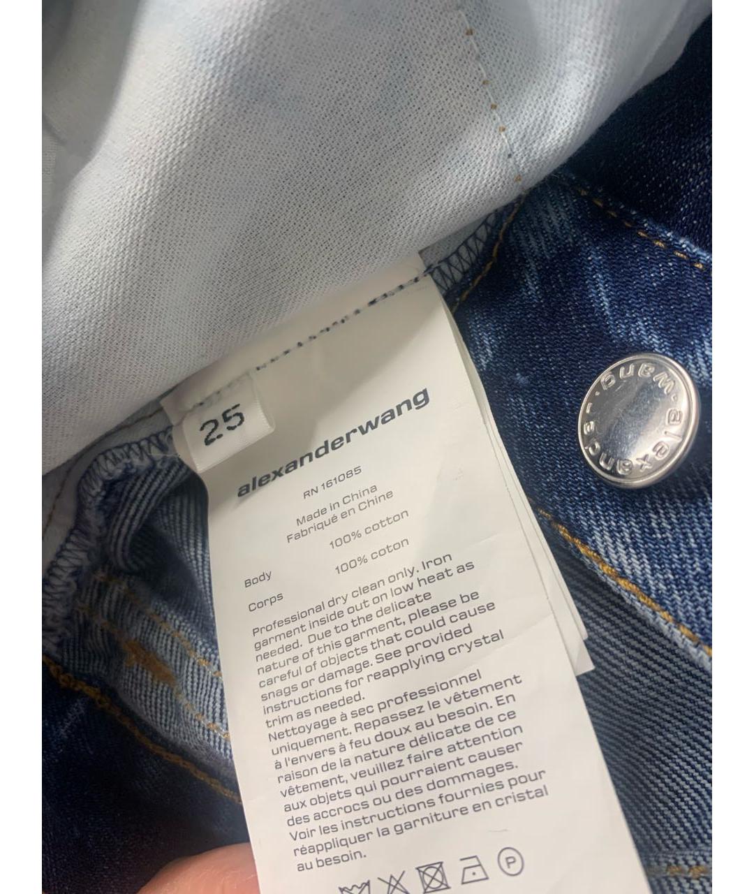 ALEXANDER WANG Синие хлопковые прямые джинсы, фото 6