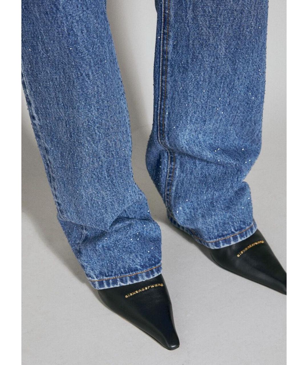 ALEXANDER WANG Синие хлопковые прямые джинсы, фото 3