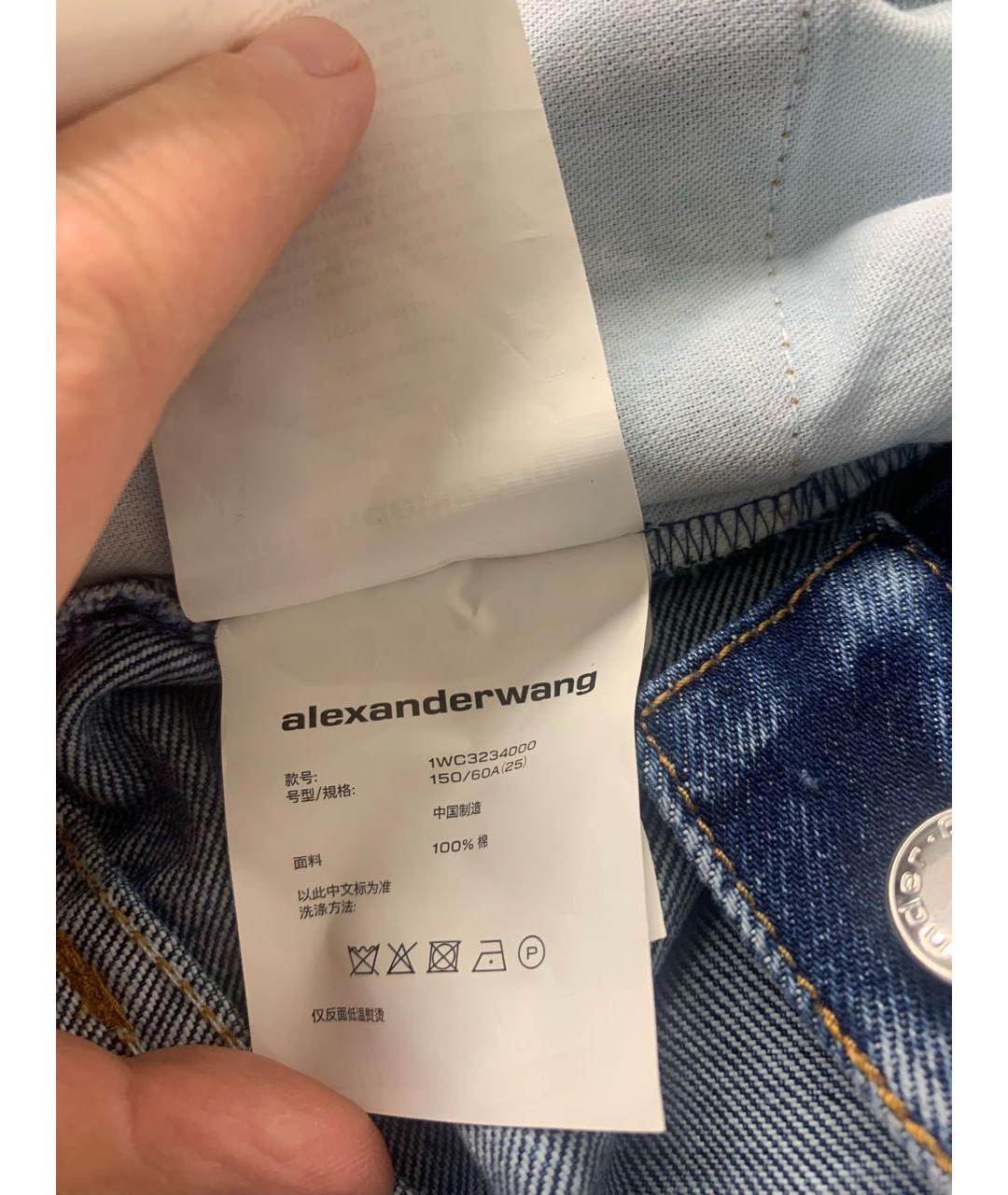 ALEXANDER WANG Синие хлопковые прямые джинсы, фото 7