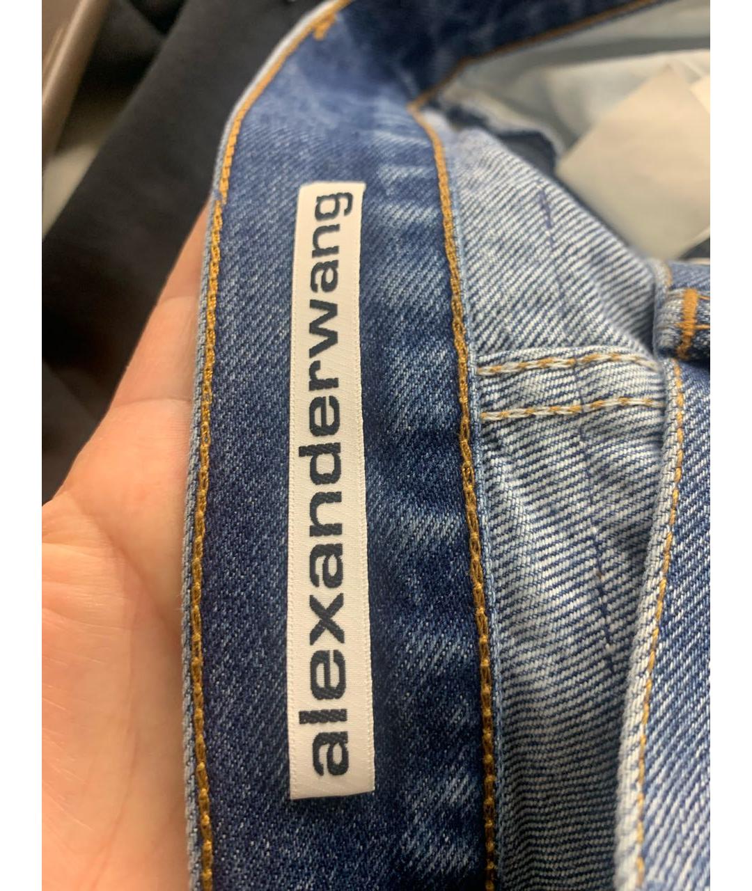 ALEXANDER WANG Синие хлопковые прямые джинсы, фото 8