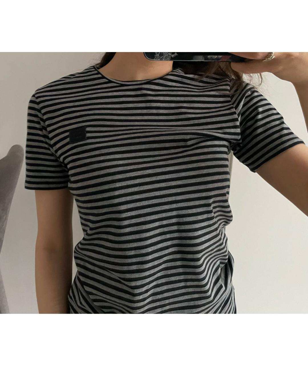 ACNE STUDIOS Серая хлопковая футболка, фото 5