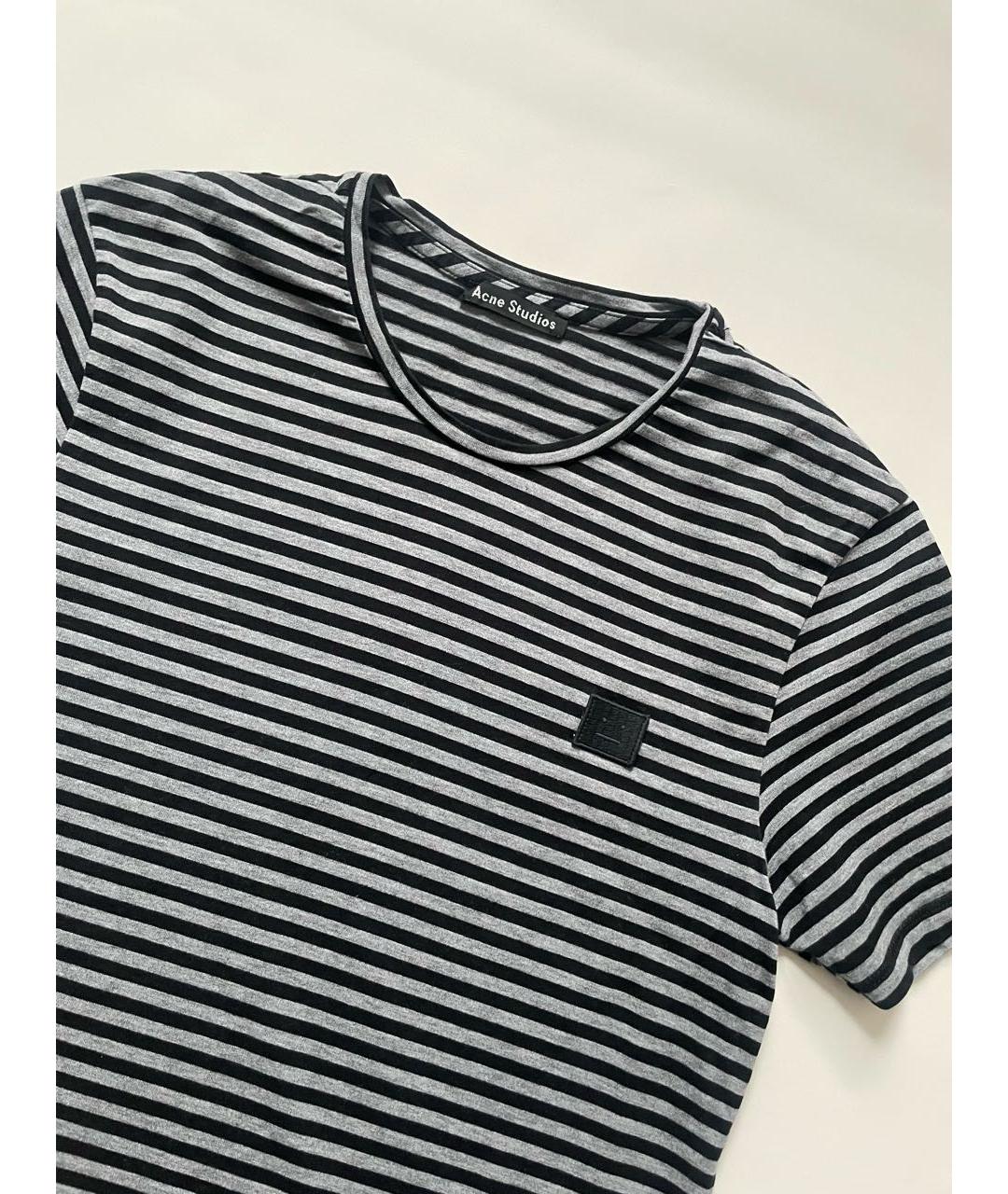 ACNE STUDIOS Серая хлопковая футболка, фото 3
