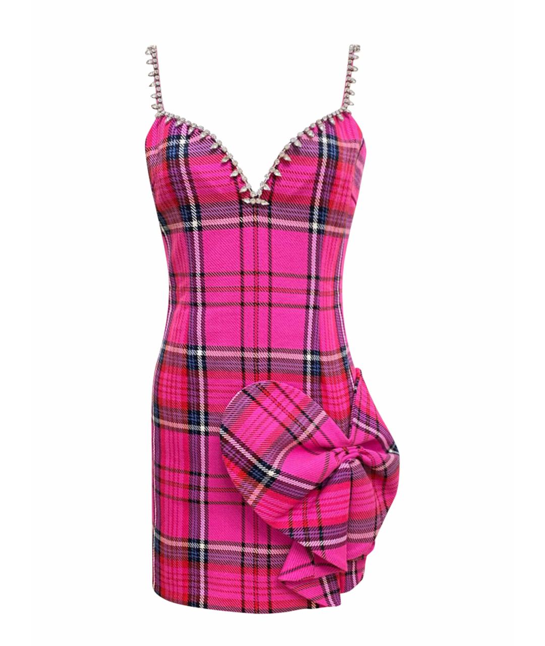 AREA Розовое хлопковое коктейльное платье, фото 1