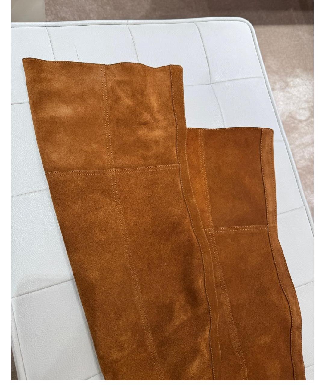 HERMES Коричневые замшевые ботфорты, фото 3