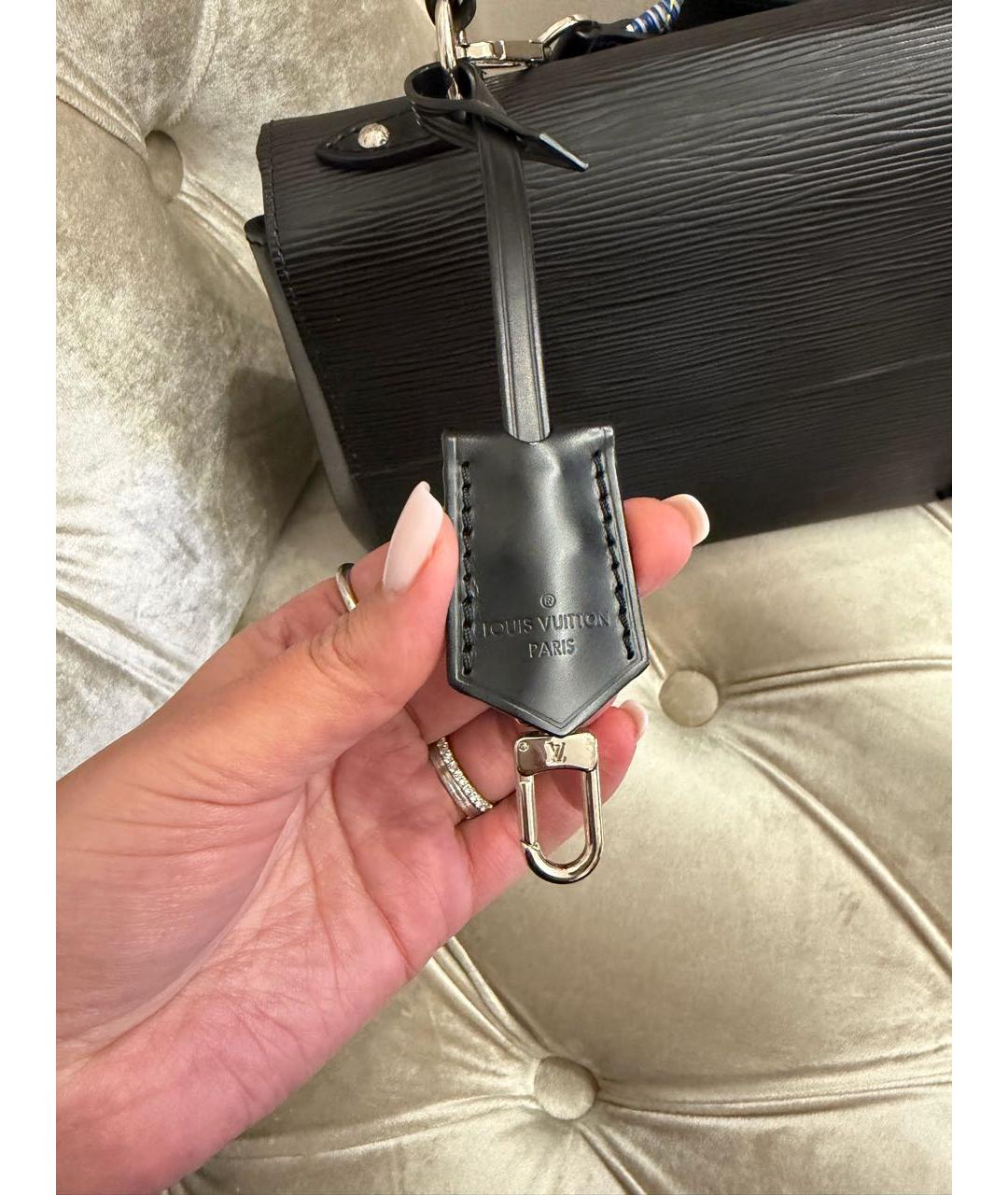 LOUIS VUITTON Черная кожаная сумка с короткими ручками, фото 7