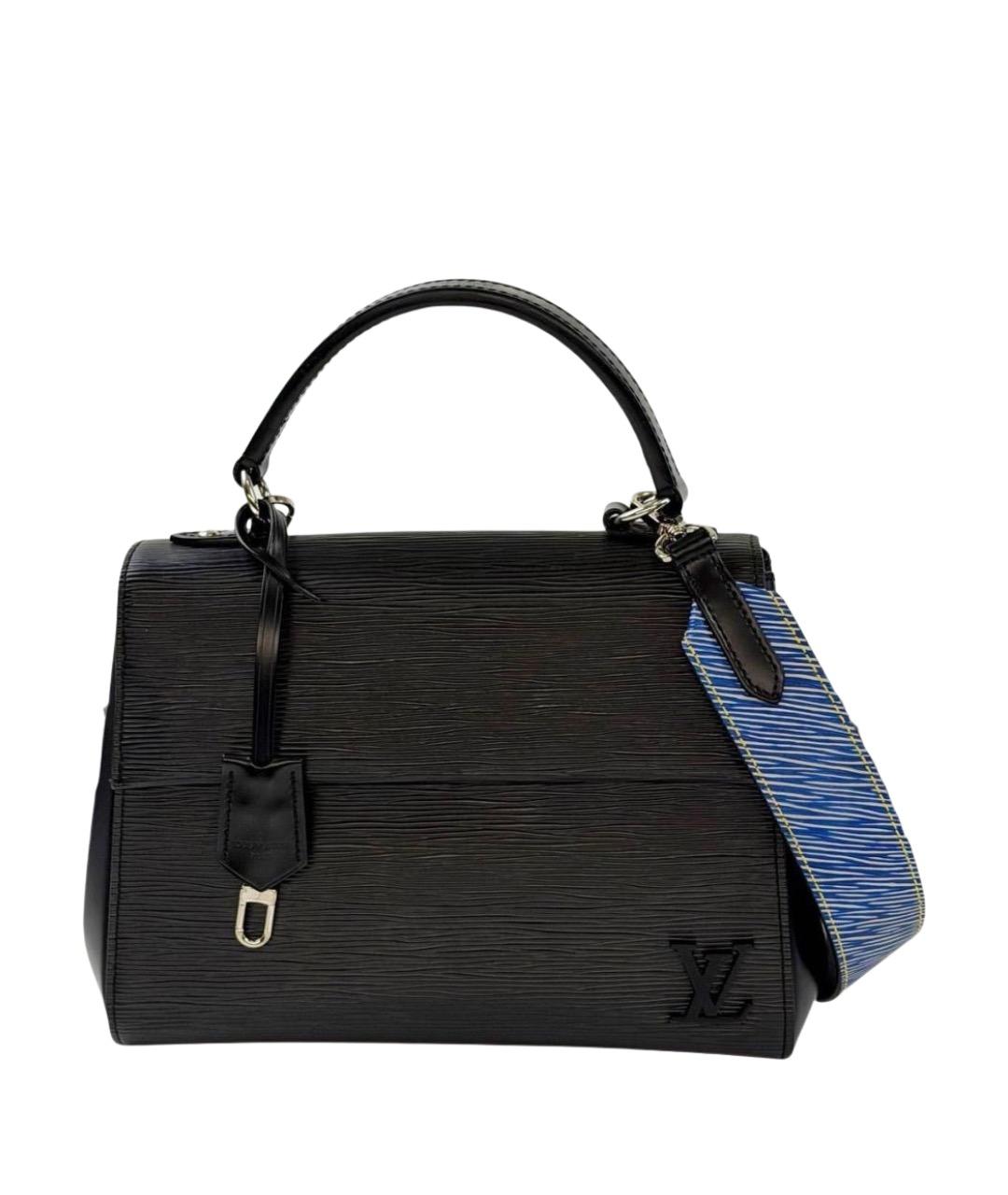 LOUIS VUITTON Черная кожаная сумка с короткими ручками, фото 1