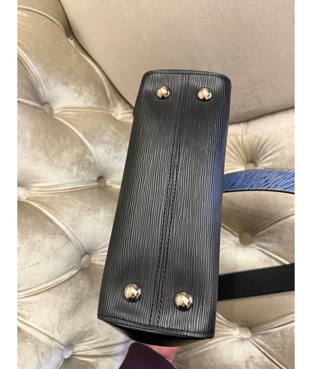 LOUIS VUITTON Черная кожаная сумка с короткими ручками, фото 5